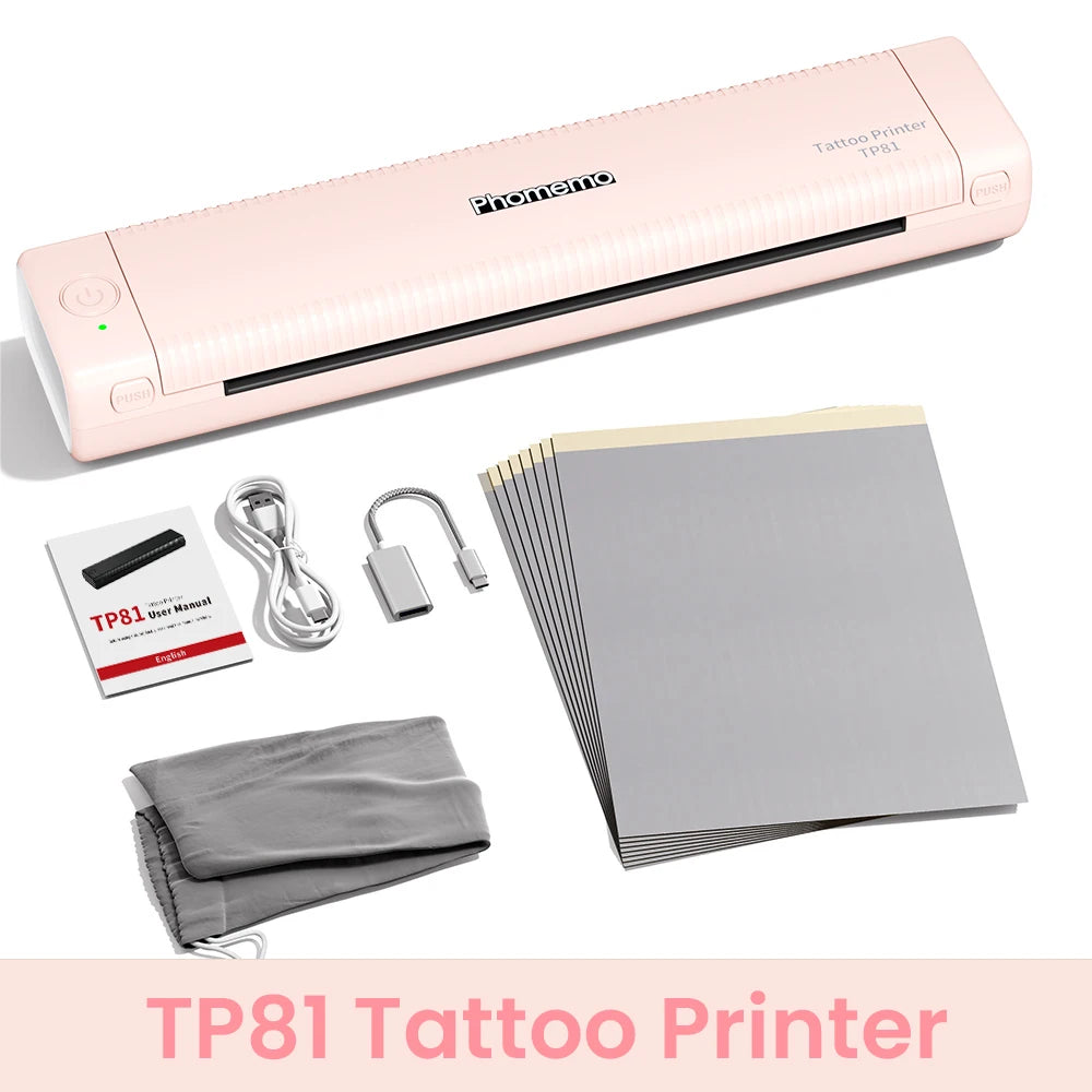 Pink Wireless Tattoo Stencil Printer 2025 Portable Thermal Model