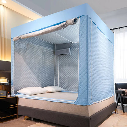 Portable Quilted Bed Tent 90x190 Blue Warm Frame