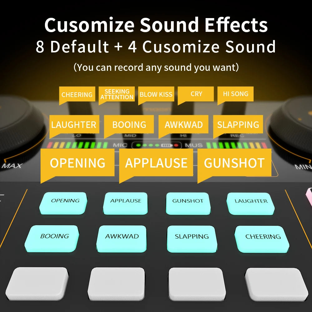 Audio Interface Podcast Mixer Kit with Microphone