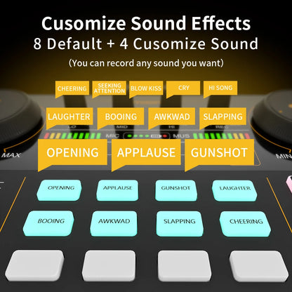Audio Interface Podcast Mixer Kit with Microphone