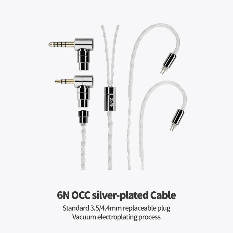 Premium Hybrid HiFi Earphones with Silver-Plated 6N Cable