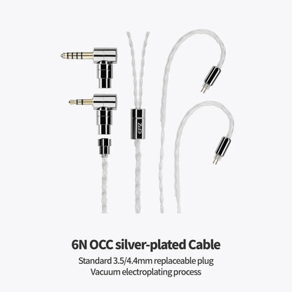 Premium Hybrid HiFi Earphones with Silver-Plated 6N Cable