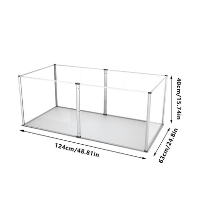 Large Acrylic Dog Playpen 124x63x40cm Indoor Enclosure