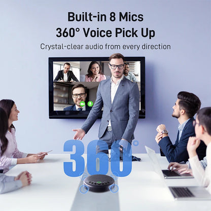 Smart Bluetooth Speakerphone for Home Office & 360 Meetings