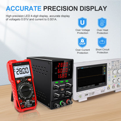Portable Lab Bench Power Supply 60V 5A Digital Screen