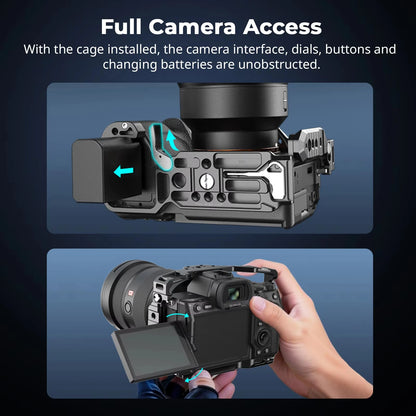 Camera Cage Handle Grip with 1/4" Mounts for Sony A7 Series