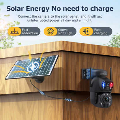 Outdoor WiFi CCTV Camera 36X Zoom Solar 128TF