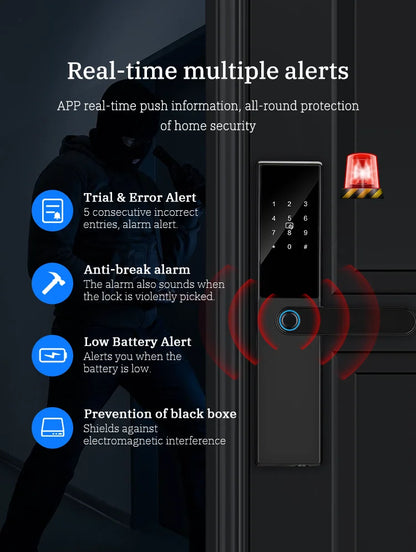 Bluetooth Fingerprint Smart Door Lock with Touchscreen