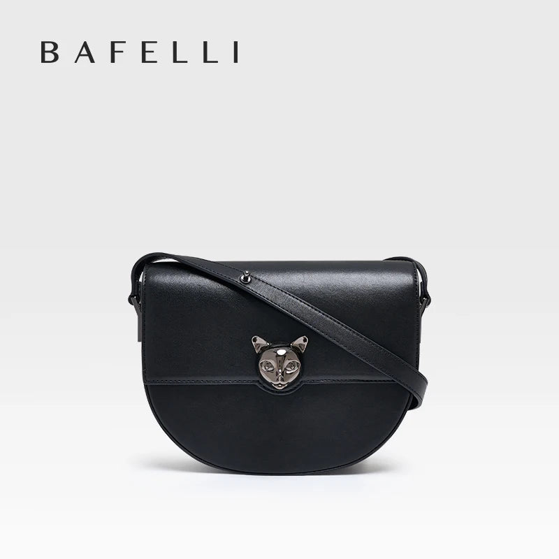 Luxury Leather Saddle Bag Stylish Casual Handbag