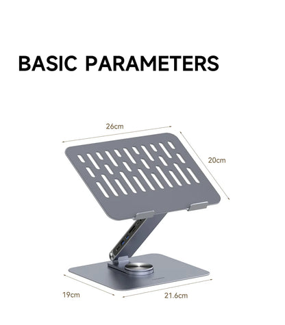 Adjustable Aluminium Laptop Stand with USB C Dock Hub