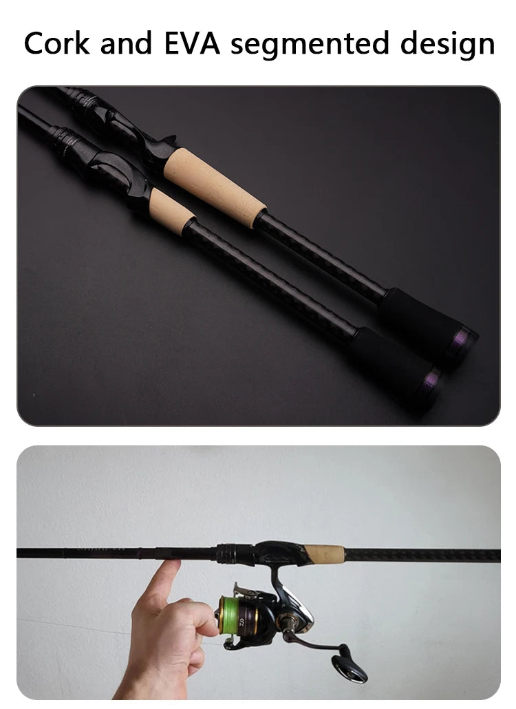 Lightweight Carbon Fishing Rod MF XF Bass Pike Spinning