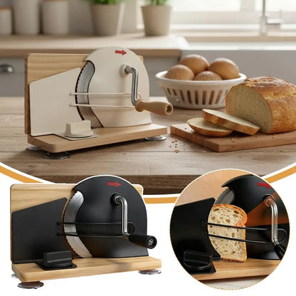 Hand Crank Bread Slicer with Adjustable 5-20mm Thickness