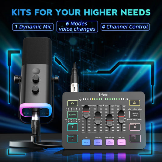All-in-One Streaming Kit RGB Mixer Dynamic Mic KS5W