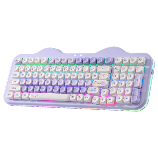 Hot-Swap 99-Key Wireless Mechanical Keyboard Candy Purple