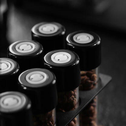 Coffee Bean Cellar Tubes Set with Exhaust Valves and Holder