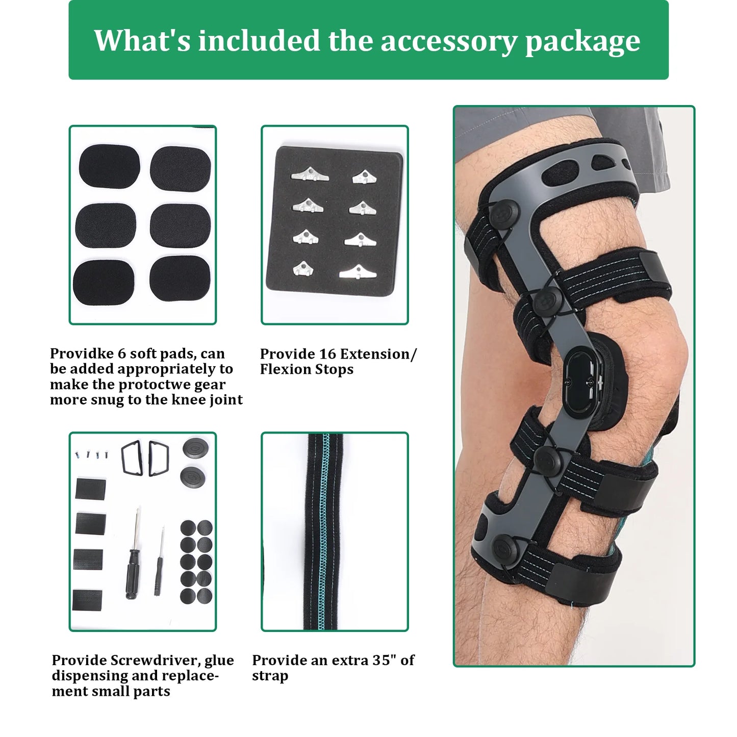 XL Black Left Hinged Knee Brace