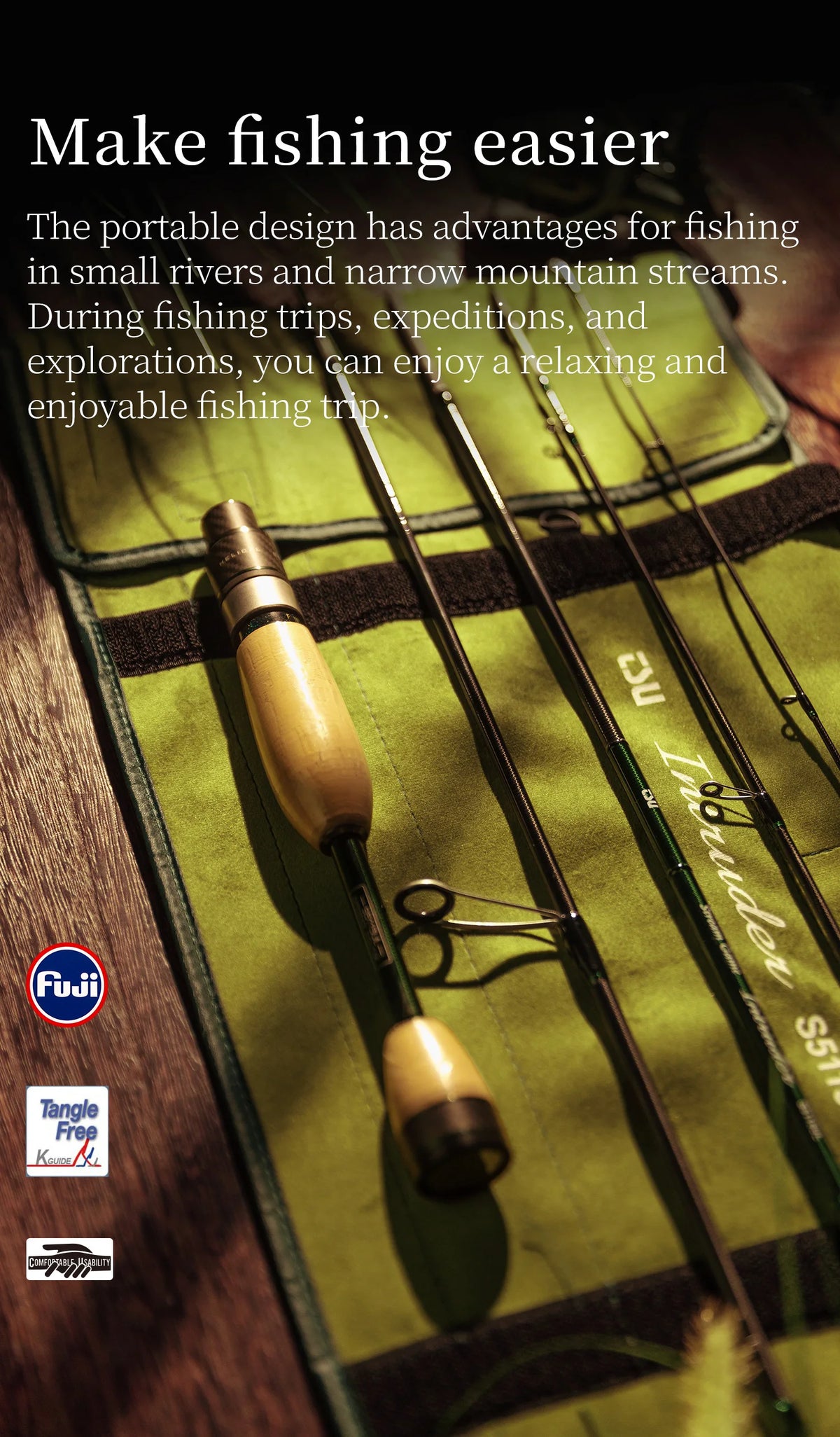1.6m Portable Carbon Fishing Rod 4/5 Section