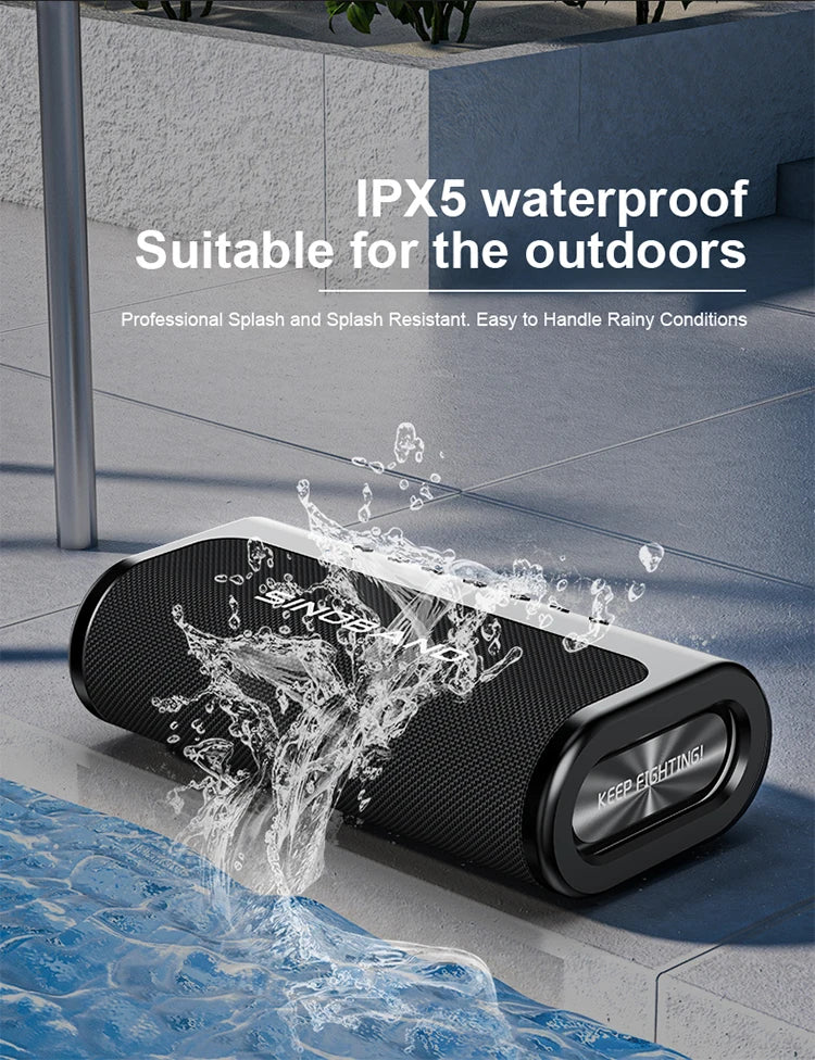 80W Portable Bluetooth Speaker with Deep Bass and Power Bank
