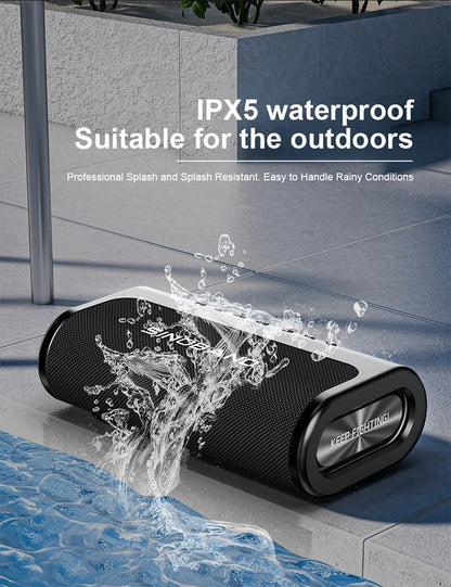 80W Portable Bluetooth Speaker with Deep Bass and Power Bank