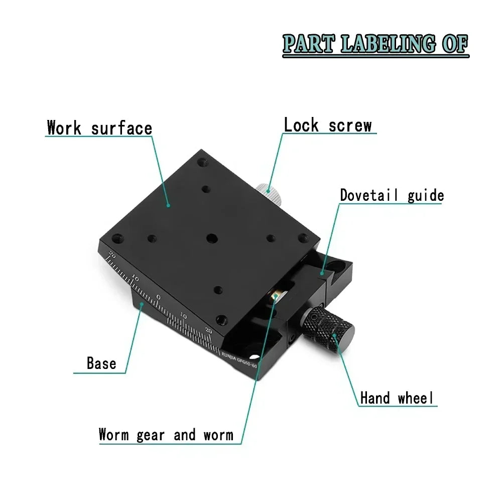 60mm Manual X Axis Rotation Stage Optical Adjustment Platform