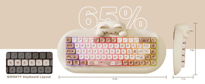 Compact Ergonomic Mechanical Keyboard 65% Wireless RGB