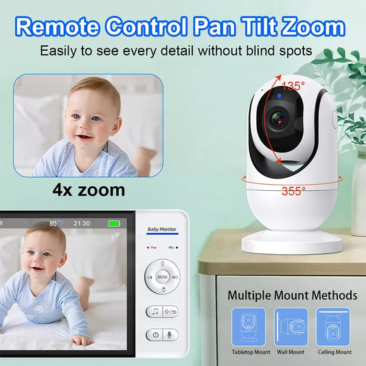 7 Inch Wireless Baby Monitor with Two Way Night Vision