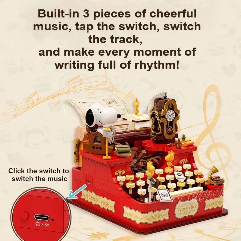 Typewriter Building Block Puzzle Model for Kids