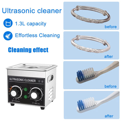 1.3L Ultrasonic Cleaner 120W Heating Timer 40kHz