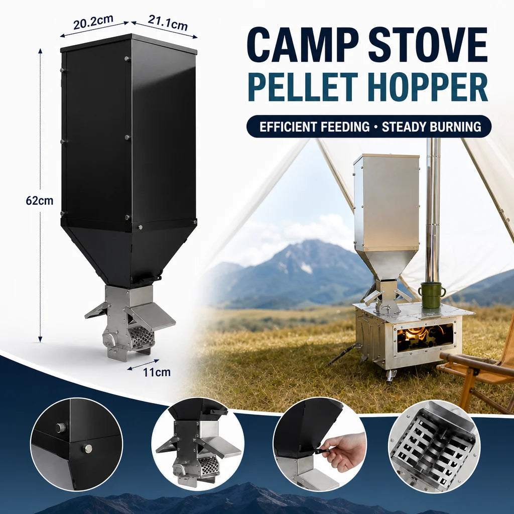 62cm Stainless Steel Camping Firewood Pellet Stove