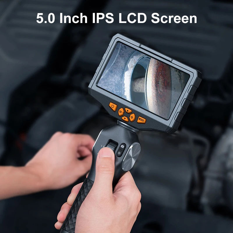5.5mm 1080P Articulating Borescope with 5 Inch IPS Screen