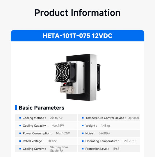 HETA-151T-106 24VDC 106W Panel Air Conditioner