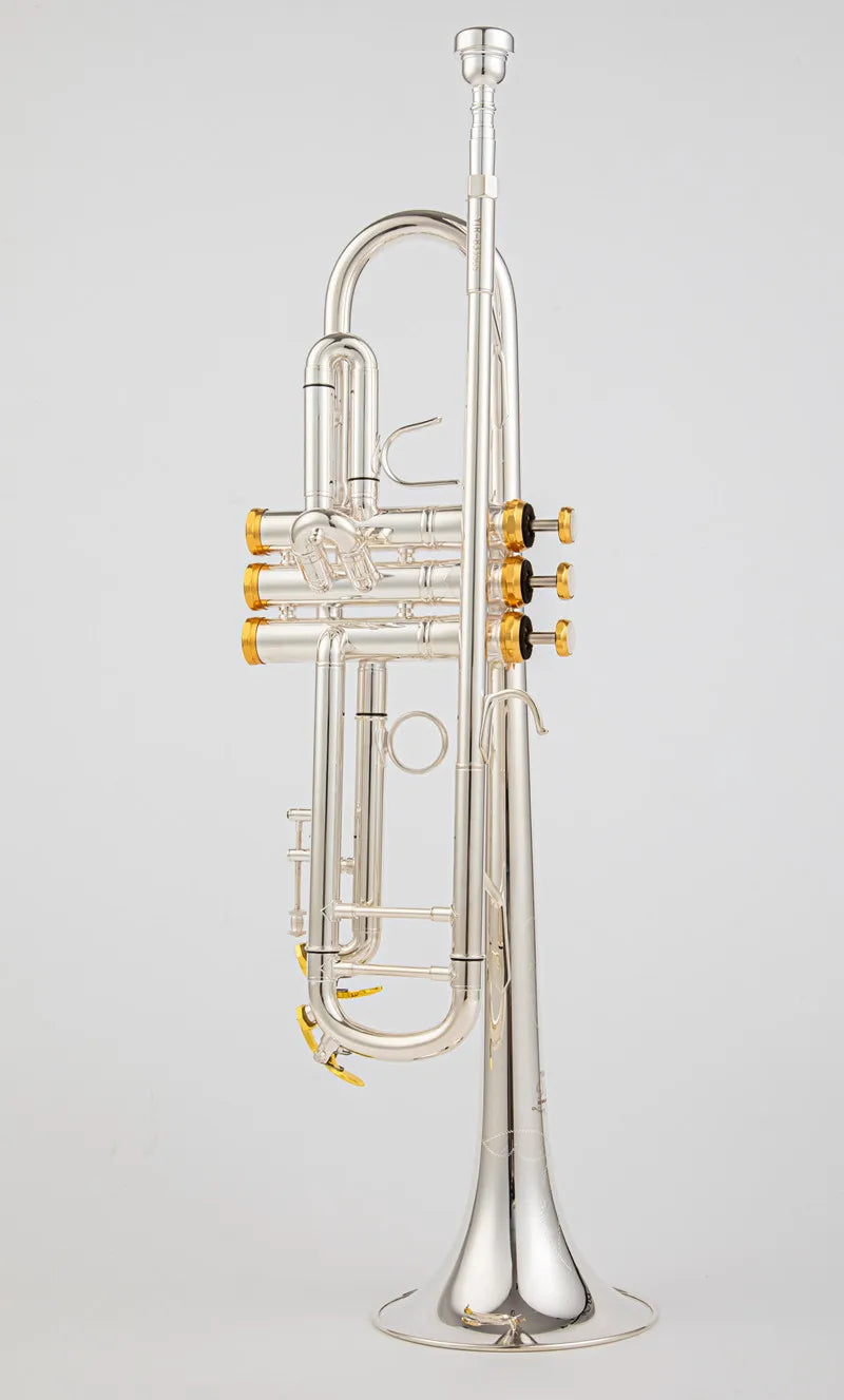 Silver Bb Brass Trumpet 8335 with Protective Leather Case