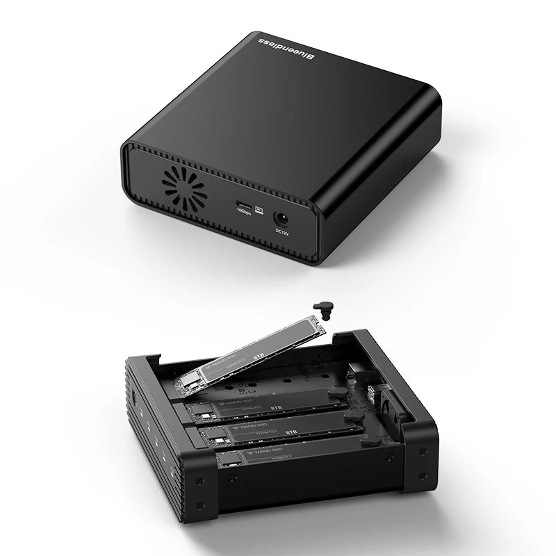 Aluminum 4-Bay NVMe SSD Enclosure 10Gbps USB-C