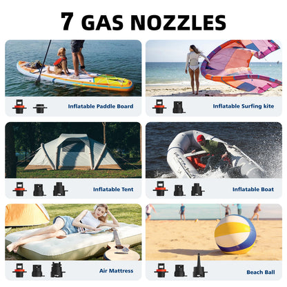 Portable Electric SUP Pump 20PSI Rechargeable Air Inflator 38Wh