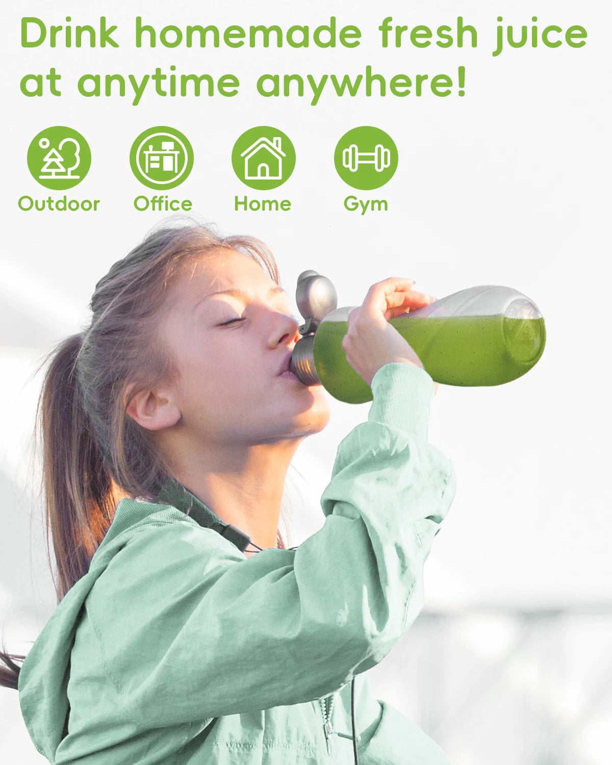 Portable Slow Masticating Juicer Easy Clean with Reverse Function
