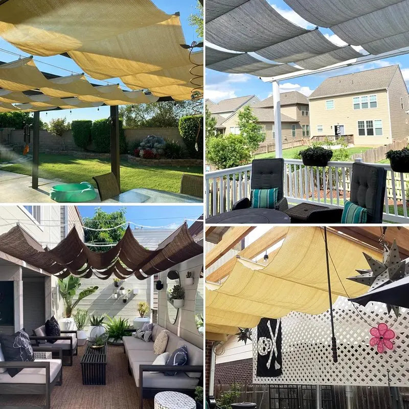 3.5x3m Retractable Waterproof Sun Shade Net Green