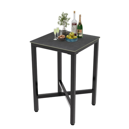 Square Bar Table Tall Dining Table Modern Black