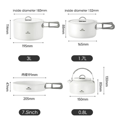 Portable Non-Stick Camping Cookware Set 4-7 Person