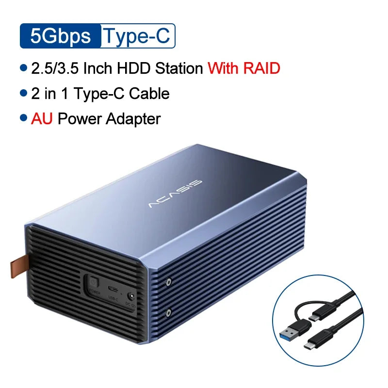 Dual Bay HDD Docking Station SATA RAID 3.5 Inch