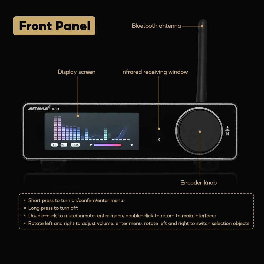 Bluetooth Stereo Power Amplifier 300Wx2 with DAC