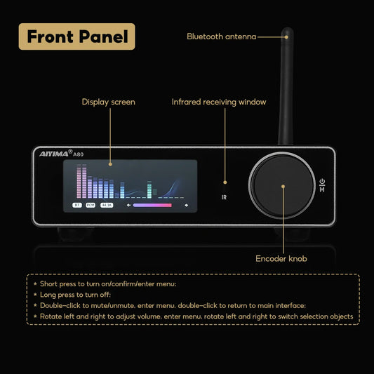 Bluetooth Stereo Power Amplifier 300Wx2 with DAC