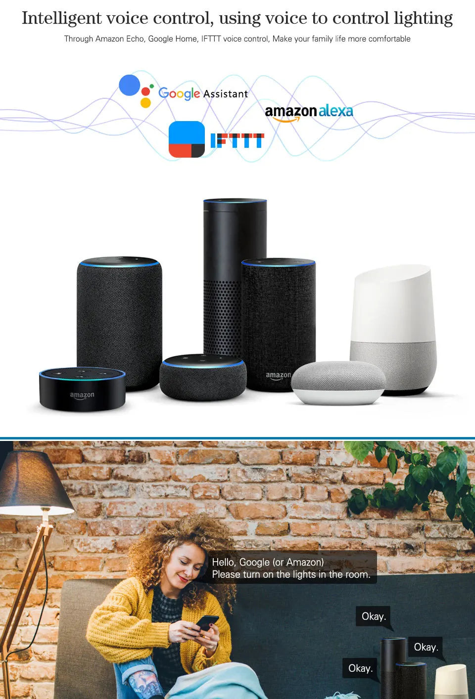 115-135mm 15W RGB WiFi Downlights 4 Pack