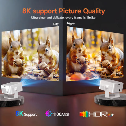 Portable 1080P Smart Projector WiFi 6 Auto Focus