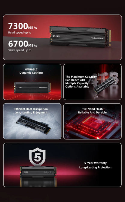 4TB PCIe 4.0 NVMe M.2 Solid State Drive