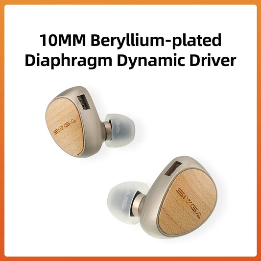 10mm Beryllium Driver Wooden Wired Earbuds