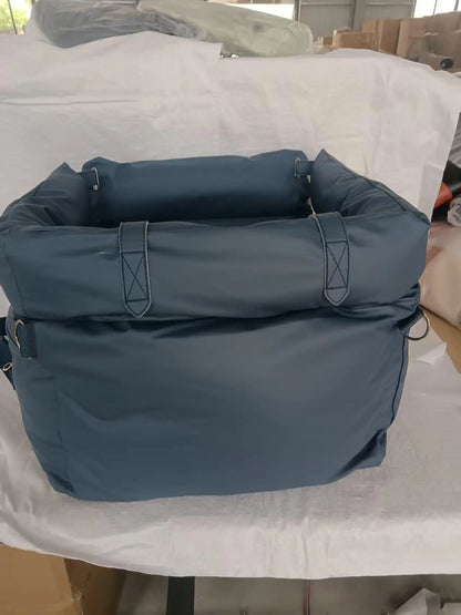 Waterproof Faux Leather Dog Car Seat Booster Grey