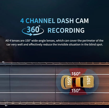 360° 4 Channel 4K Dash Cam with GPS 64GB