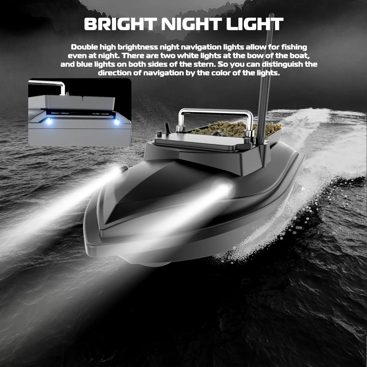Remote Control Bait Boat 2 Kilogram Load 4 Hours