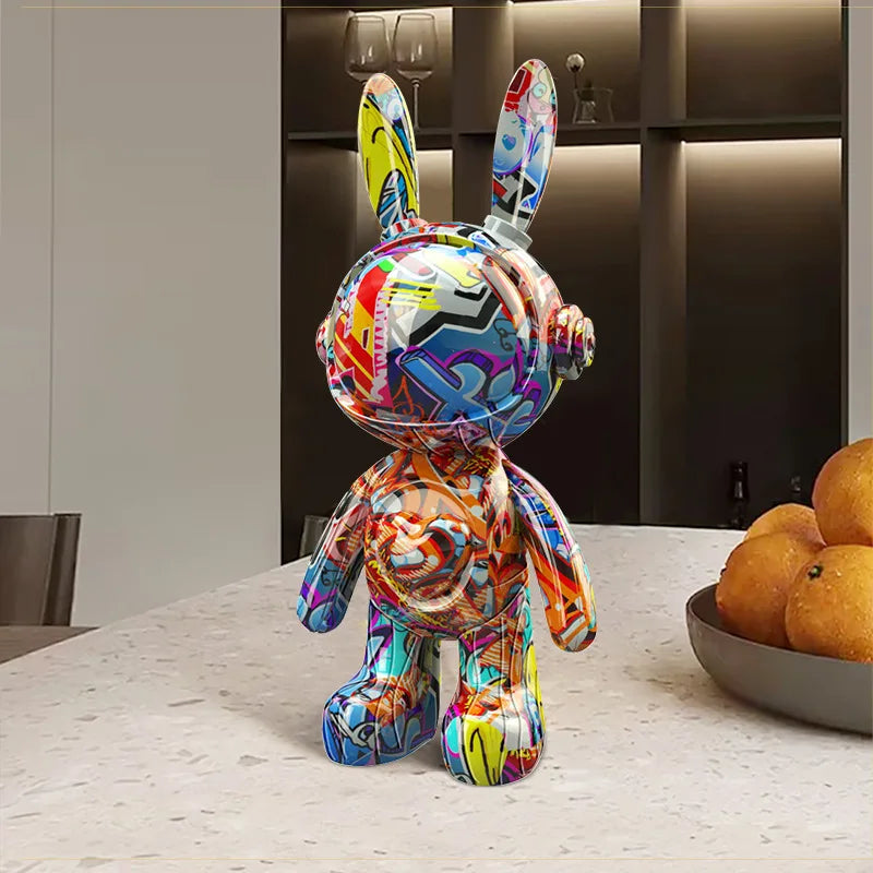 Luxury Cartoon Rabbit Sculpture Home Decor