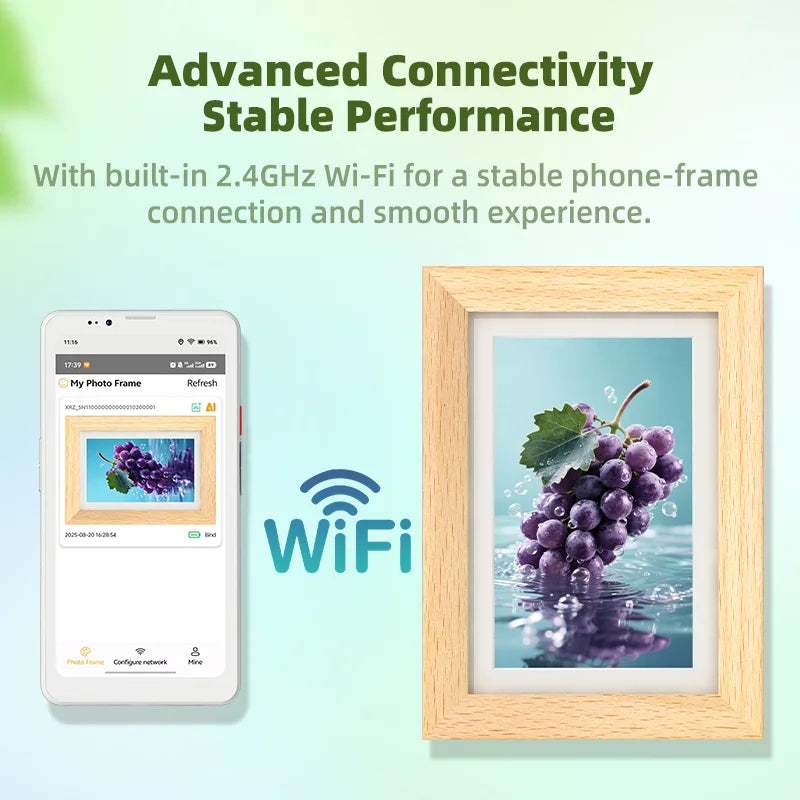 Portable 7.3 inch Rechargeable WiFi Digital Picture Frame